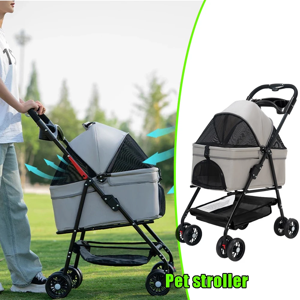

Коляска для домашних животных: легкая складная коляска для собак и кошек, переноска для маленьких питомцев для прогулок и путешествий на улице