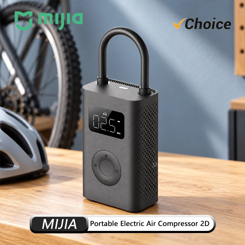 Original MIJIA Air Pump 2D 25%Speed Boost Mini Portable Electric Air Compressor Treasure 150PSI Type-C LED Multitool Inflator