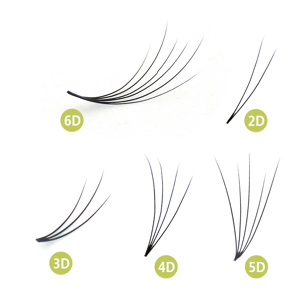 Yelix ventiladores de volumen prefabricados extensiones de pestañas rusas de tallo corto ventiladores anchos 2D 3D 4D 5D 6D 10D pestañas naturales al por mayor