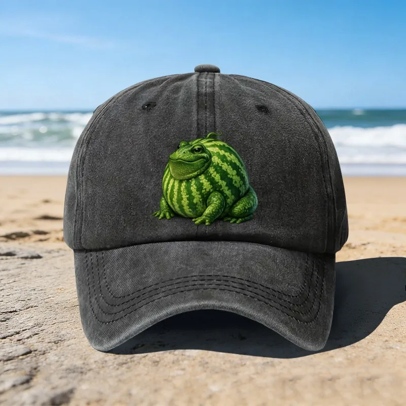 Watermelon-Frog-Print-Baseball-Cap-Unisex-Adjustable-Cotton-Cap-for-Beach-Outdoor-Summer