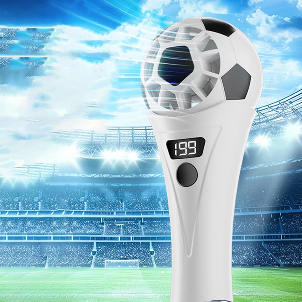 Portable Football Fan 2pcs Set Handheld Cooling for Soccer Enthusiasts Outdoor ABS 14.5x5.5cm White Lightweight Design