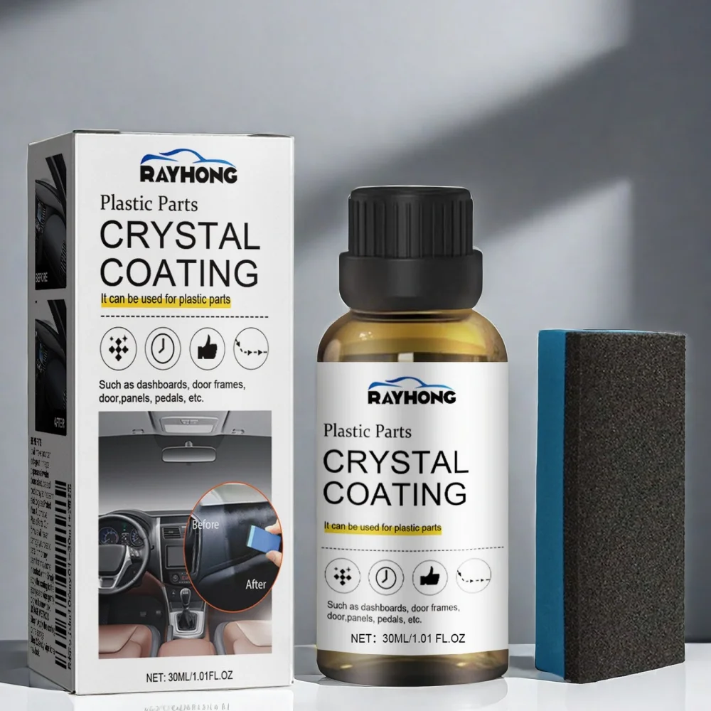 

30 мл средство для восстановления протектора внутренних пластиковых деталей, воск для кристаллического покрытия, обновленный восстановление пластика, долговечная жидкость для ухода за автомобилем