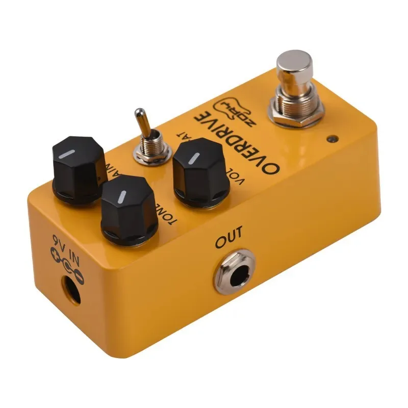 ZORY Guitar Overdrive Effects Pedal TONE/GAIN/VOL/FAT Versatile Tone Control 9V 6.35mm Input/Output Interface Guitar Accessories