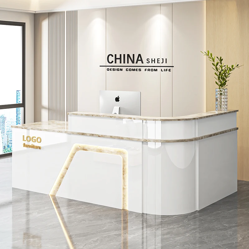 

Изысканная красота Стойка регистрации Роскошные европейские простые современные стойки регистрации Премиум Эстетическая офисная мебель Schreibtisch