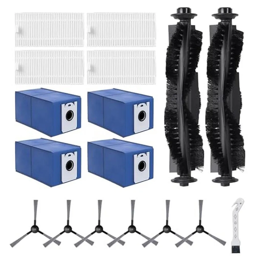 Accessories Kit For For BObsweep Dustin Orb-i Robot Vacuum With 2 Main Brushes 6 Side Brushes 4 Filters 4 Dust Bags Cleaning Too