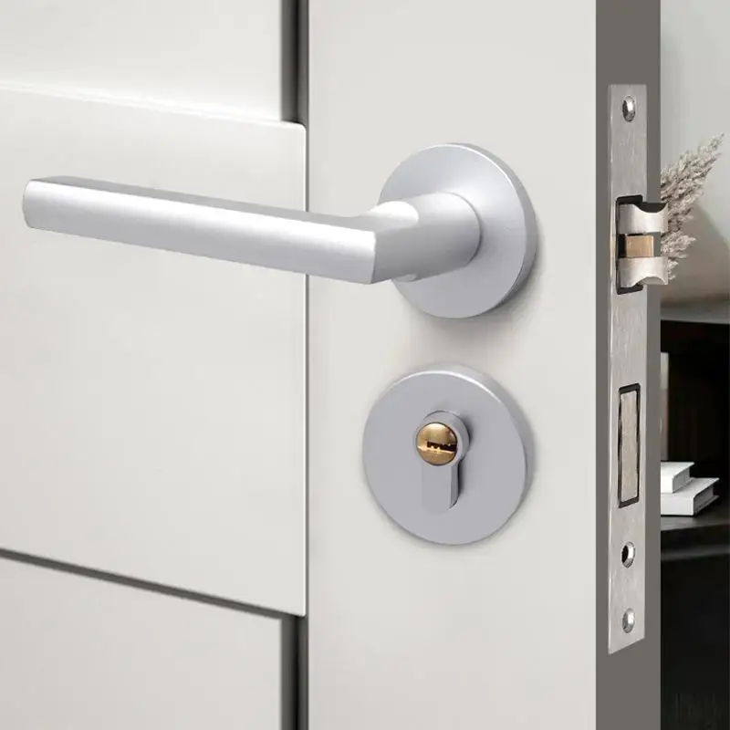 Indoor bedroom home use no modification hole room door split lock silent universal wooden door lock space aluminum copper core