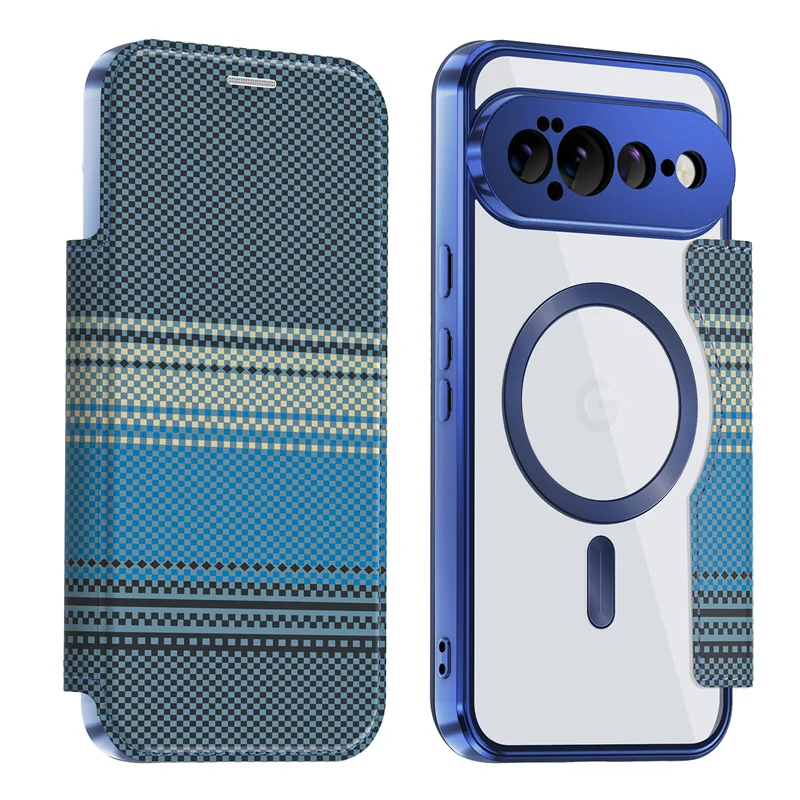 

Luxury Carbon Fiber Texture Flip Leather Wallet Magnetic Phone Case For Google Pixel 10 11 Pro XL 10A Card Bag For Magsafe Cover