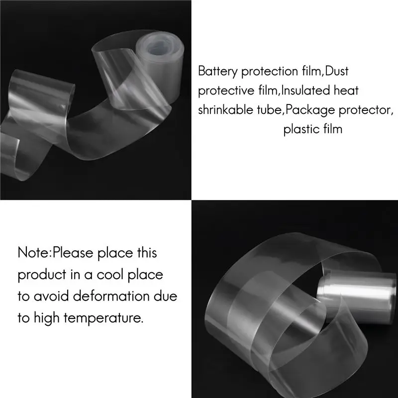 AB33-5X Pvc Heat Shrink Tubing Tube 70Mm For 4 X 18650 Shrink Film 5M Clear 5