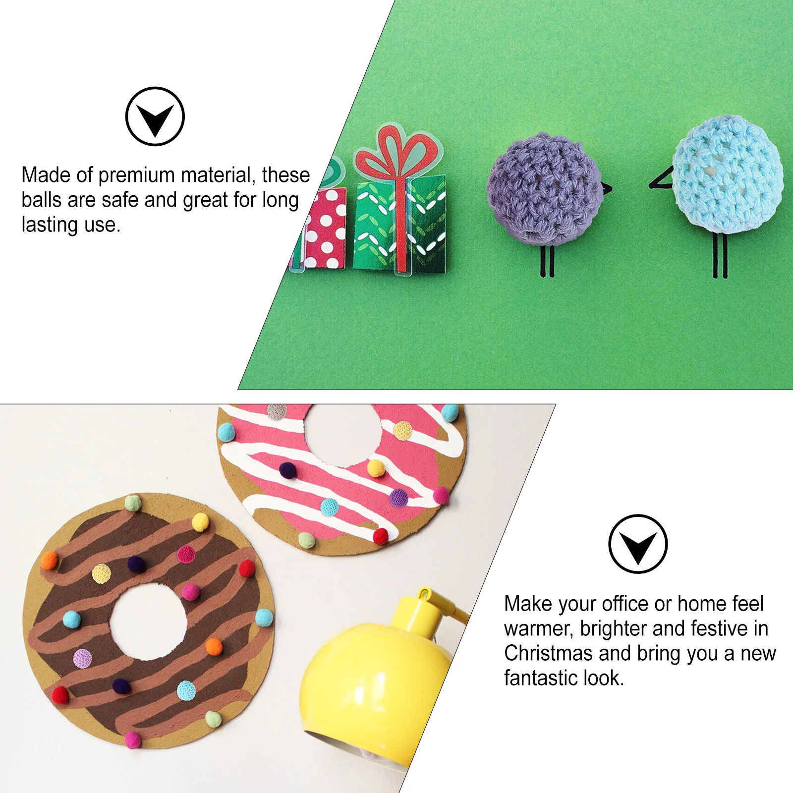 

20Pcs Christmas Knitted Balls Pendant Hanging Decorations Festive Ornaments for Xmas Tree Party Home Office DIY Bracelets Gifts