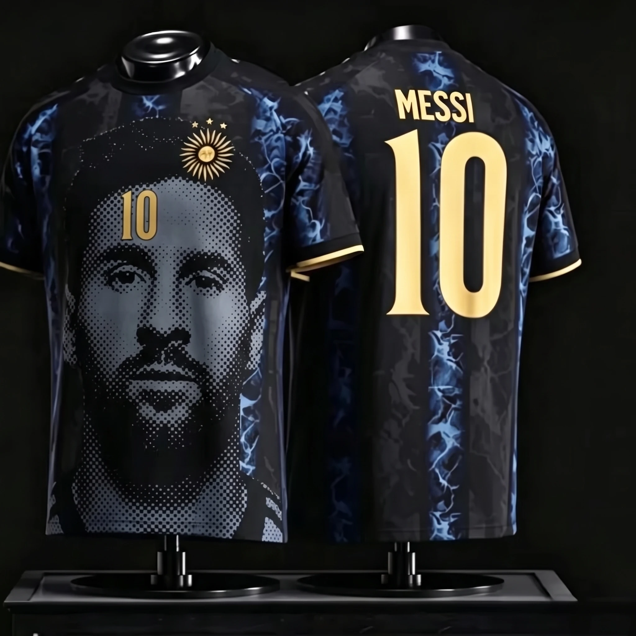 2026 New Argentine Messi Men's Football Jersey Casual Outdoor Breathable Quick-Drying Men's Short Sleeve T Shirt Summer Top