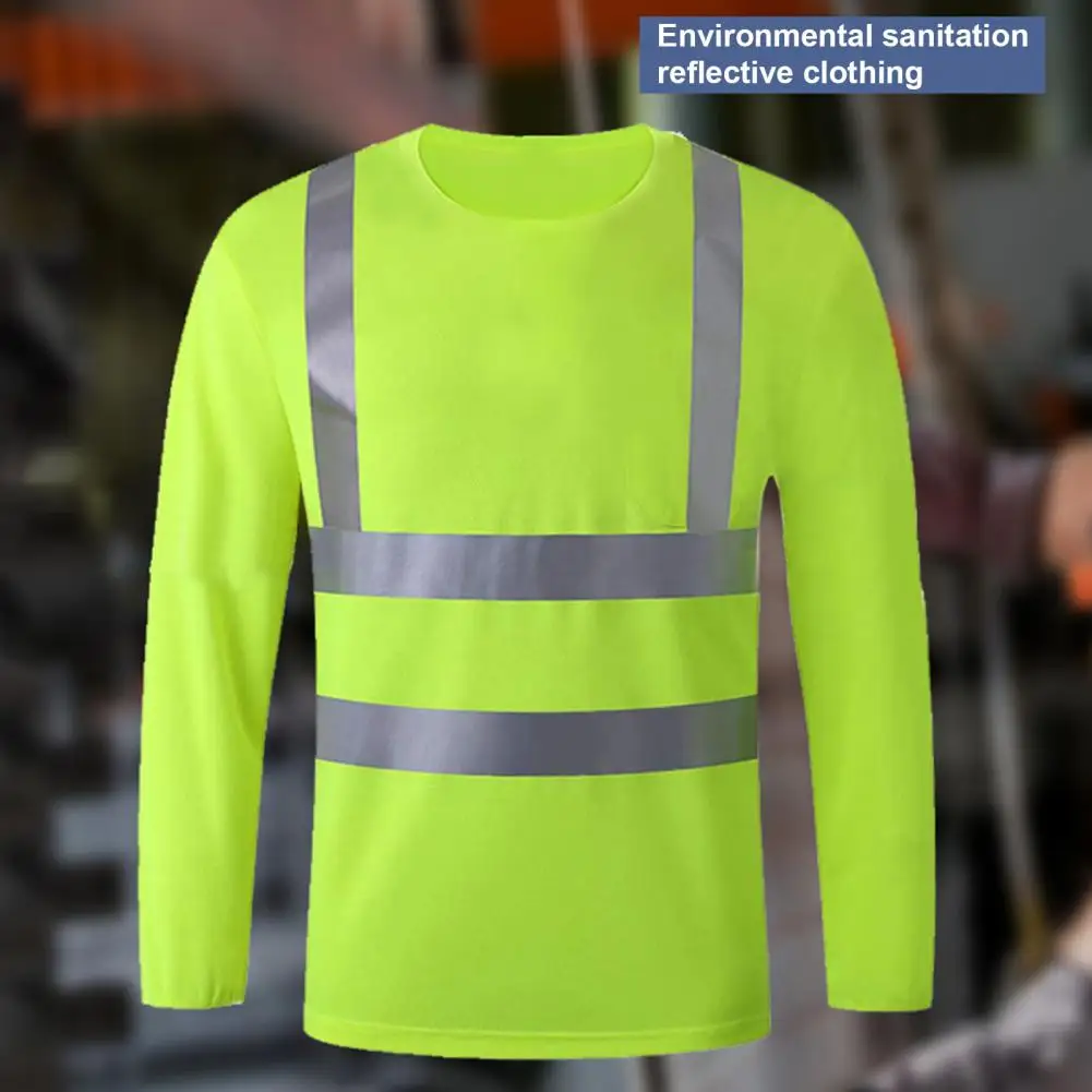 Reflective Safety T-Shirt 360 Degree Reflective Zones High Visibility Night Running Reflective Shirt Construction Worker Top