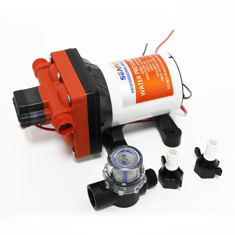 

RV Retrofit 12V/24V High Flow Water Pump Accessories Trailer DC Booster Silent Self-priming Pump Marine Pump