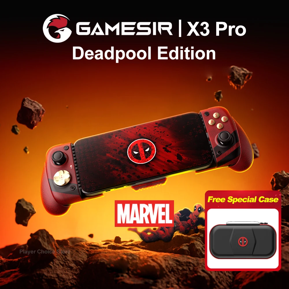 

GameSir X3 Pro Deadpool Edition Mobile Gaming Controller with Integrated Cooler for iPhone 17/16/15 Series Android Phone Gamepad