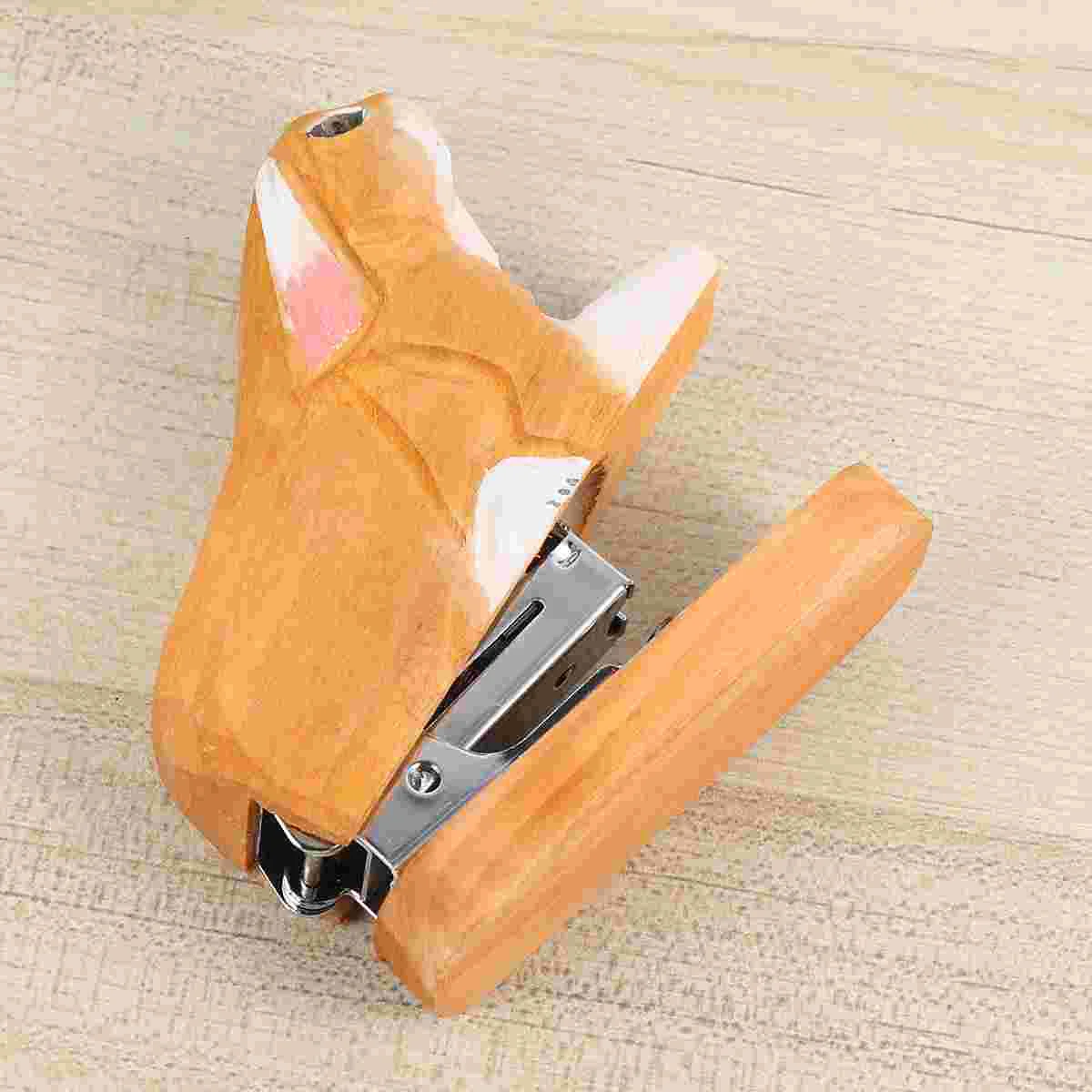 Animals Office Supplies Student Stationery Wooden Book Sewer Small Manual Stapling Machine Portable Stapler Child