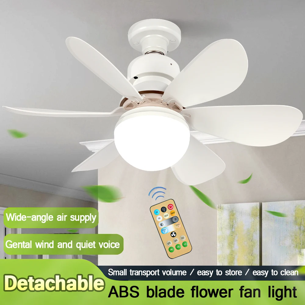 

30W Silent Ceiling Fan 16.5-inch 2-in-1 3 Speeds With Remote Control Dimming For Living Room, Bedroom, Kitchen, Dining Room Use