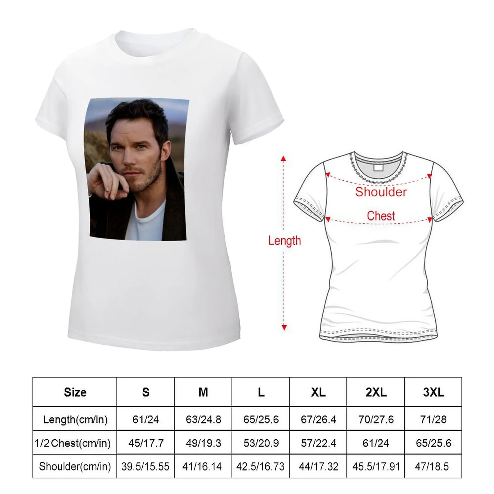 Chris Pratt T-shirt plus size tops lady clothes fashion woman blouse 2024