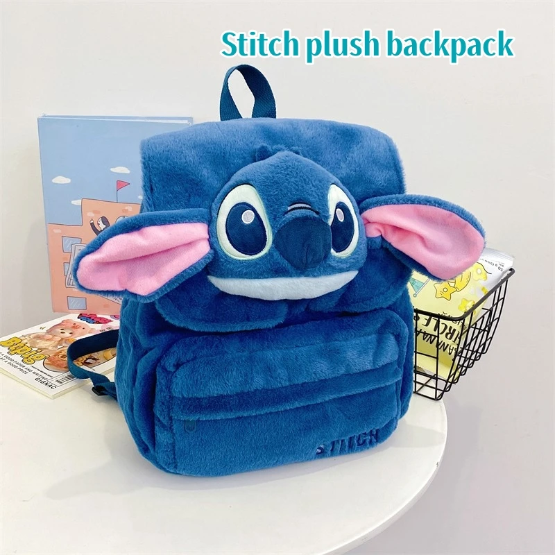 Stitch Cartoon Plush Large Capacity Backpack Cartoon Peripheral School Bag Dirty Resistant Friends Students Children’s Gifts