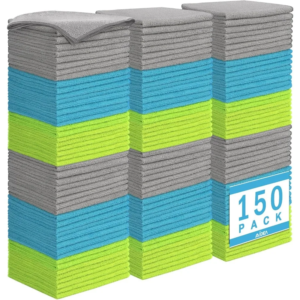 

150 Pack Ultra Soft Microfiber Cleaning Cloths Lint Free Streak Free for Car Kitchen Window