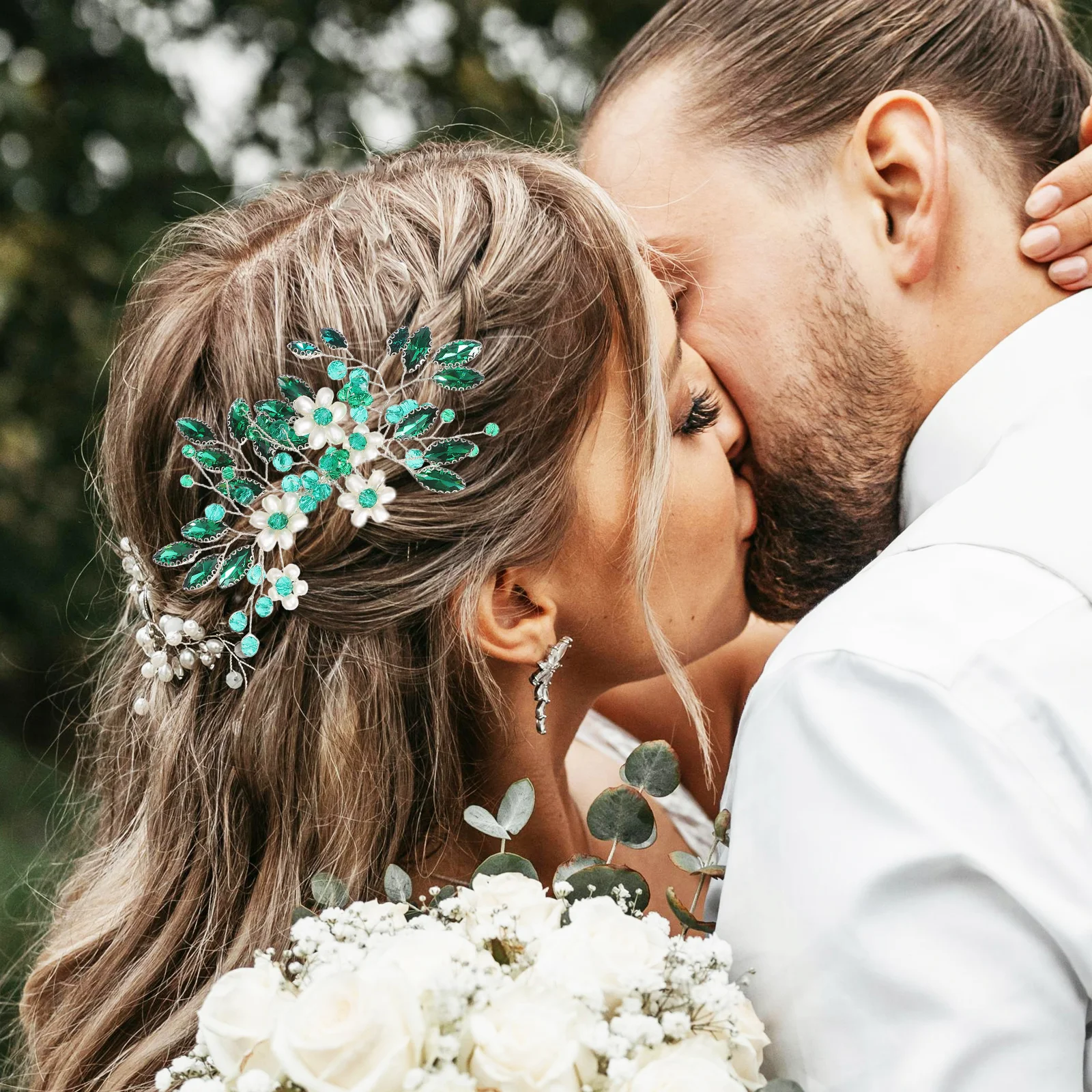 

Luxury Crystal Floral Hair Comb Handcrafted Rhinestone Side Ornament For Women Bridal Accessories Formal Events Styling Tool