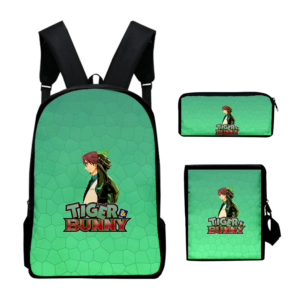 

Classic Popular TIGER & BUNNY 3D Print 3pcs/Set pupil School Bags Laptop Daypack Backpack Inclined shoulder bag Pencil Case