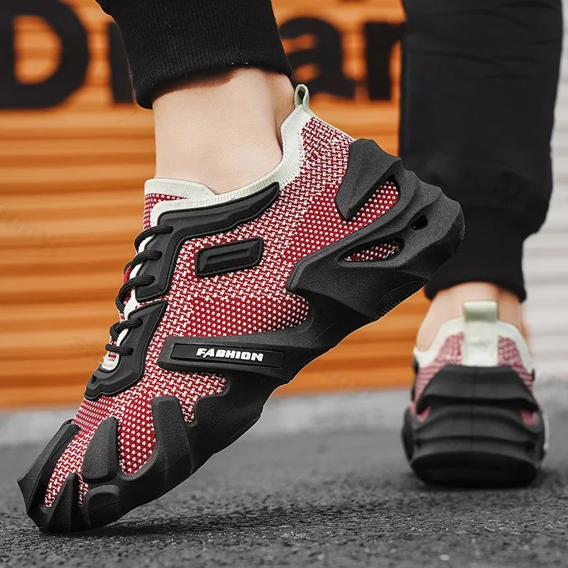 

Новинка лета 2024, мужская повседневная обувь, модный тренд, дышащая обувь, удобные нескользящие уличные кроссовки без шнуровки