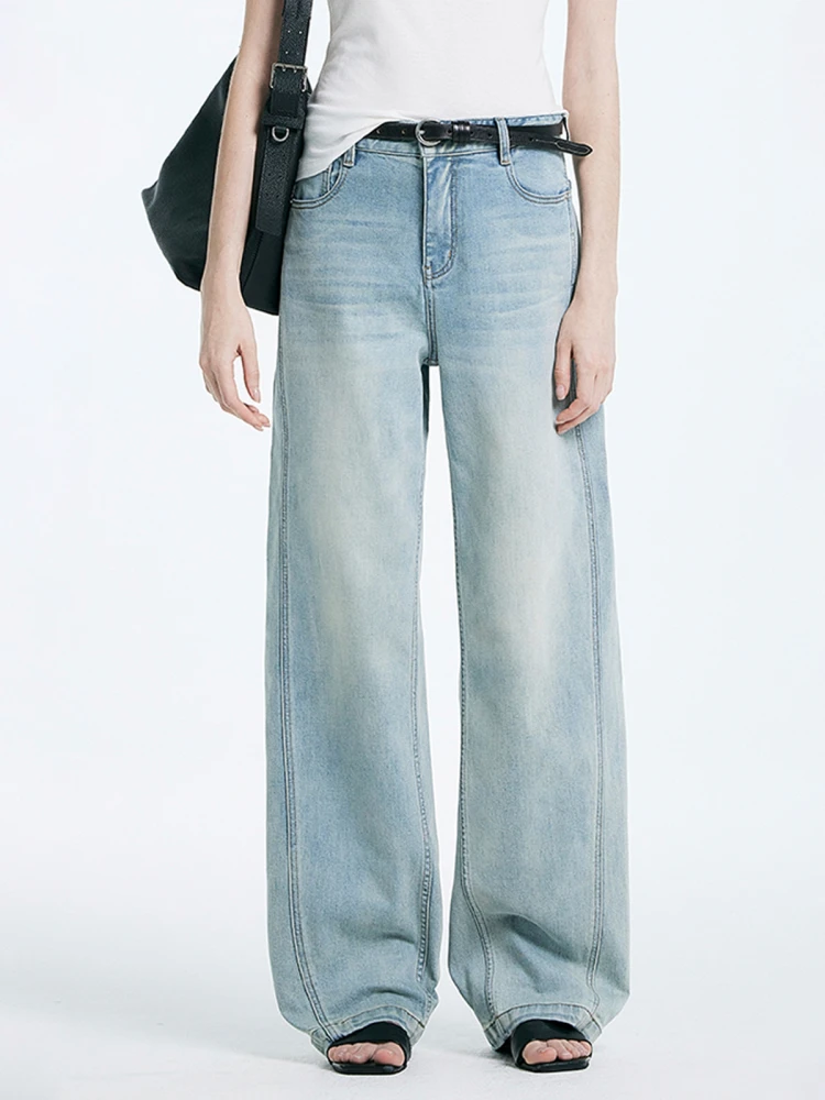 

Джинсы женские с низкой посадкой, широкими штанинами, прямого кроя, тонкие, свободные, длинные брюки, повседневные, из хлопковой ткани, со средней талией