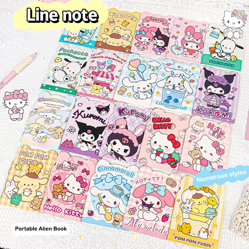 Kawaii saniris notebook Hello Kitty Cinnamonroll Kuromi My Melody Anime notepad Cute Cartoon Weekly Planner Student Awards