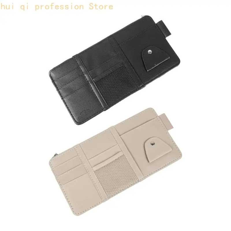 Automotive Interior Organizers Sun Visors Storage Bag Tear Proof PU Leather H8WE