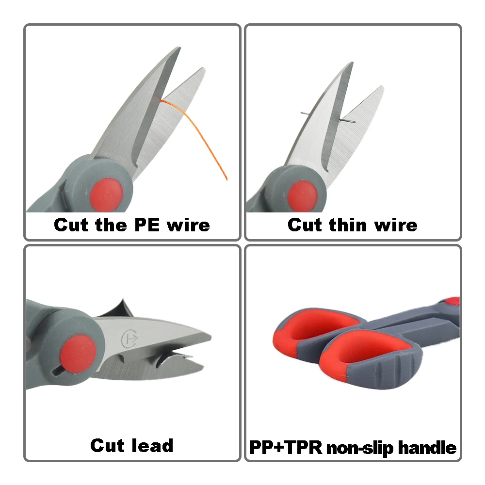 스테인리스 스틸 톱니 모양 낚시 가위, 말 가위, PE 탄소 낚싯줄, 낚시 용품, 낚시 도구, 1 개