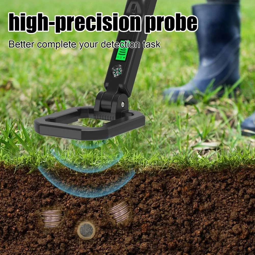 Portable Foldable Metal Detector with 360° All-Around Detection LCD Display High Sensitivity Handheld Metal Detector