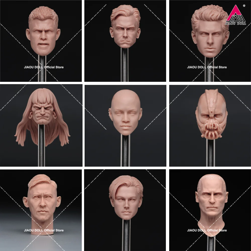 

Unpainted 1/6 Scale Male Female Head Sculpt PVC Carving Model Fit 12'' Soldier Action Figure Body Dolls