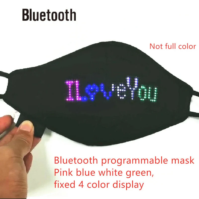 LED programmabile Face Cover Custom Sign USB ricaricabile per Halloween Bluetooth-Cover compatibile Halloween