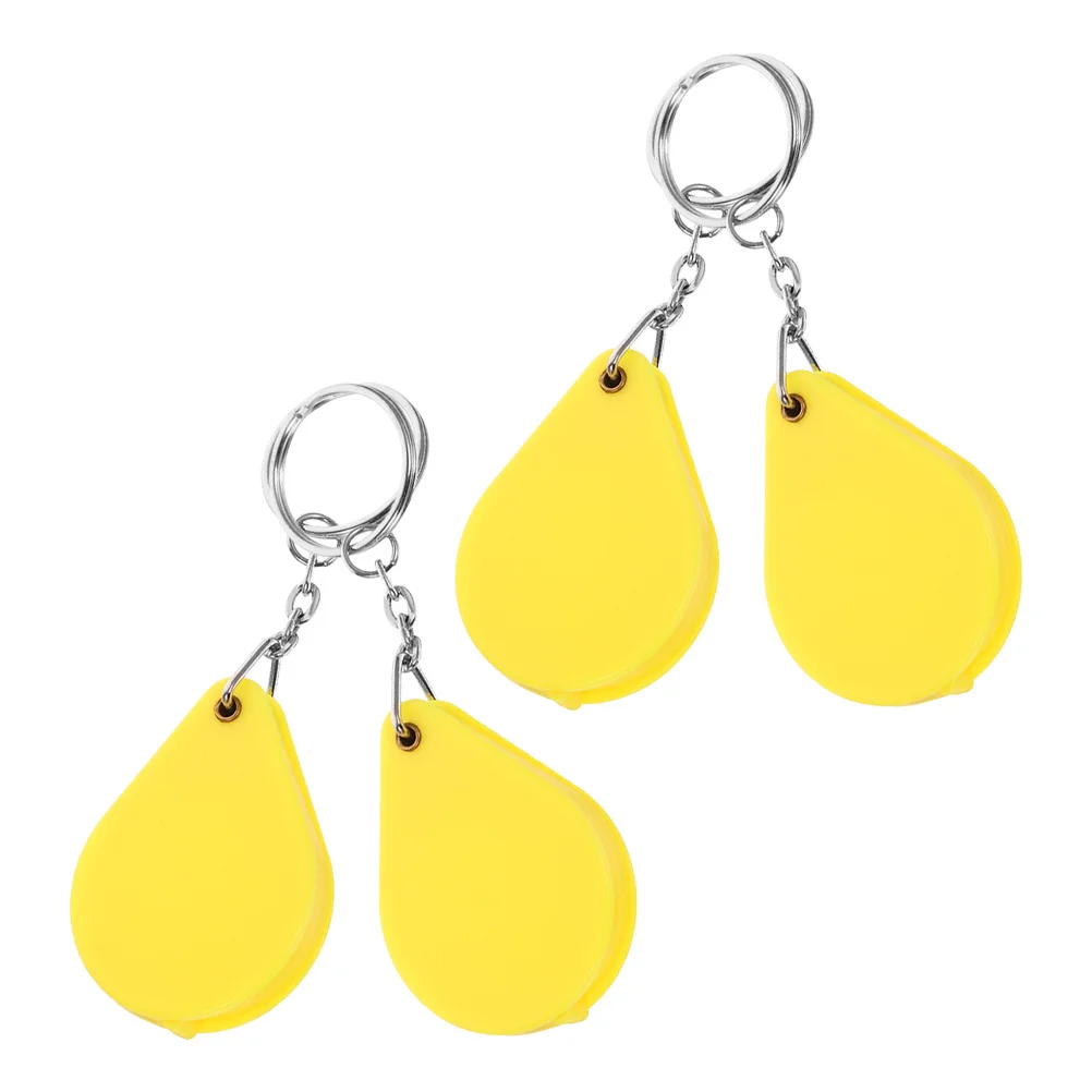 

4Pcs Mini Keychain Magnifier Folding Portable Handheld Reading Magnifying Glass Pocket Jewelry Gem Magnifier Red