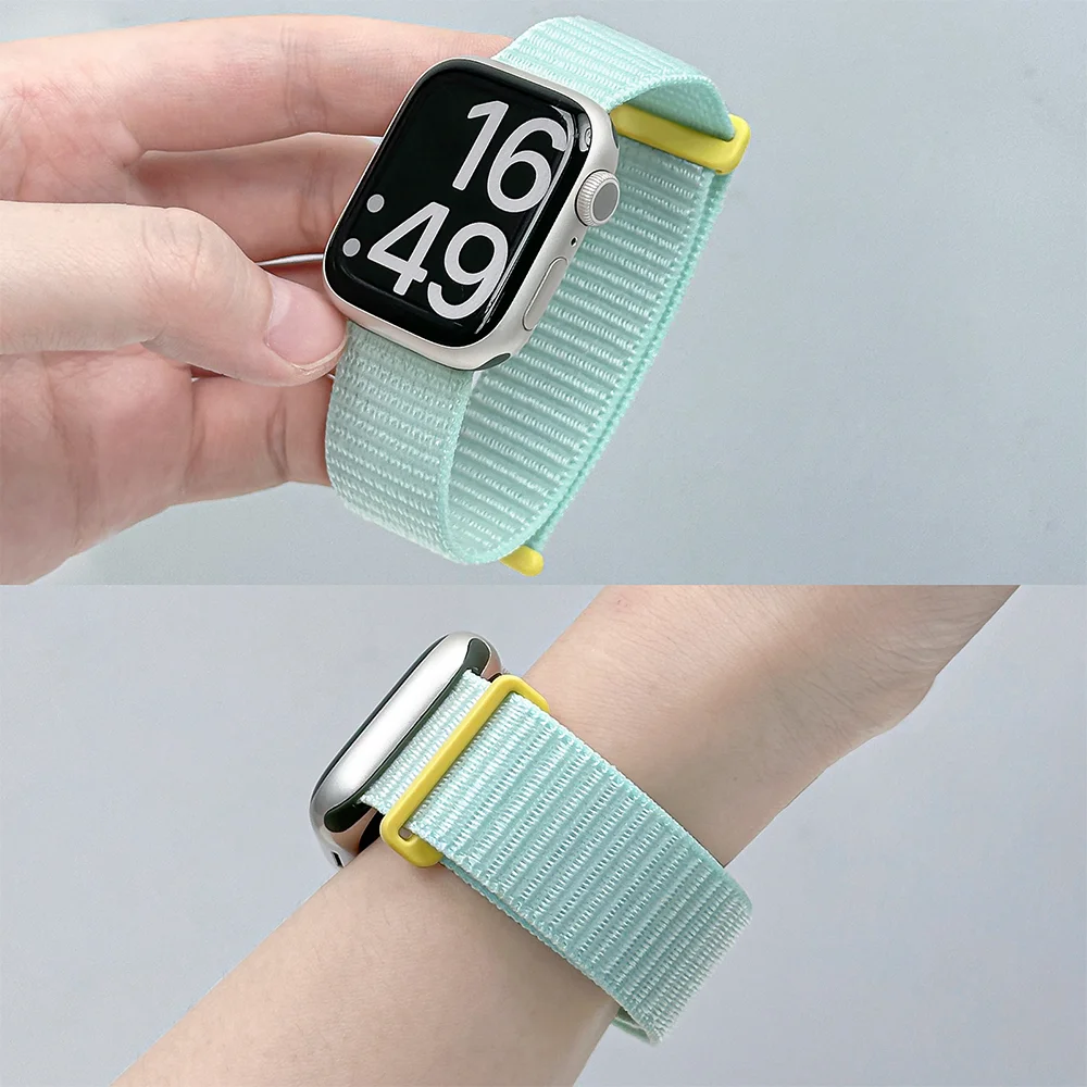 Nylon-Schlaufenarmband für Apple Watch Band Ultra 49 mm 44 mm 40 mm 45 mm 41 mm Pride-Armband iWatch-Band Serie 9 8 SE 7 6 5 4 10 42/46 mm