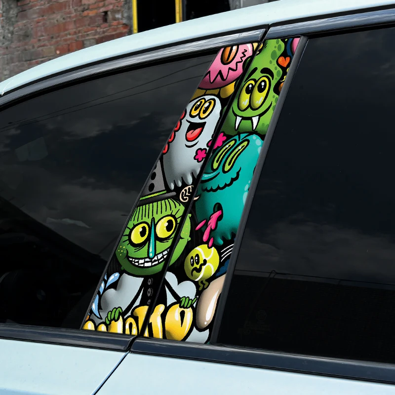 Funny Dopamine Graffiti Car Stickers for Auto B-pillar Waterproof Sunscreen Automobile Vinyl Decals Cover Scratches Decoration