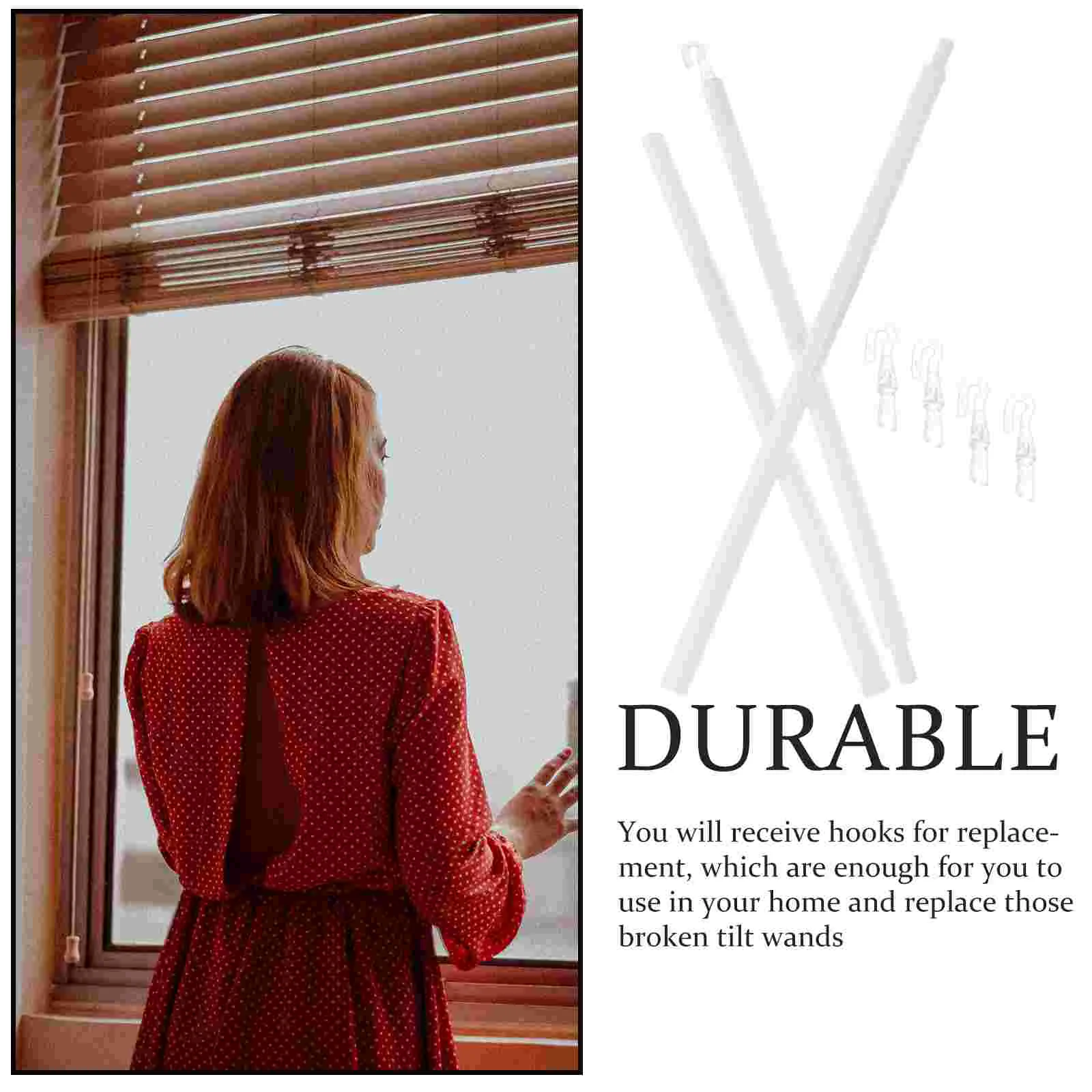 Hanger Holder Venetian Blind Rod Wand Hook up Bracket Tilt Plastic for Window White Office Travel