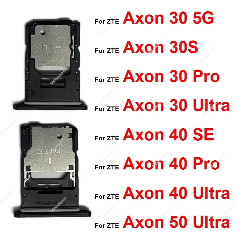 SIM Card Slot Tray Holder Adapter For ZTE Axon 30 30S 40 50 Pro Ultra SE 5G A41 PRO Axon 60 Lite SIM Card Tray Slot Spare Parts