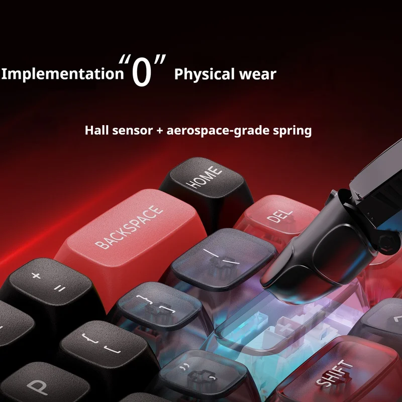 K68 마그네틱 축 키보드 유선 무후오 수이홍 마그네틱 축 인체공학적 풀 키 핫 스와퍼블 RGB PBT 듀얼 컬러 키캡 CSGO