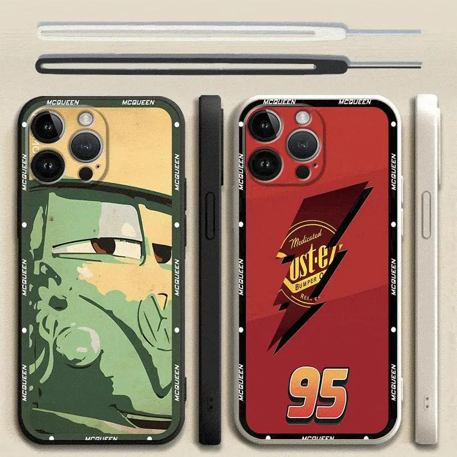 

Мягкий чехол из ТПУ для iPhone 11 12 13 Pro Max 7 8 16e 16 14 15 Plus XS XR Disney Lightning McQueen
