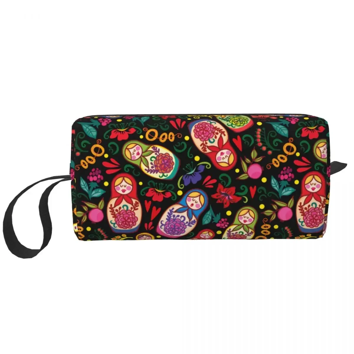 Custom Babushka Matryoshka Russian Doll Travel Cosmetic Bag for Women Makeup Toiletry Organizer Lady Beauty Storage Dopp Kit