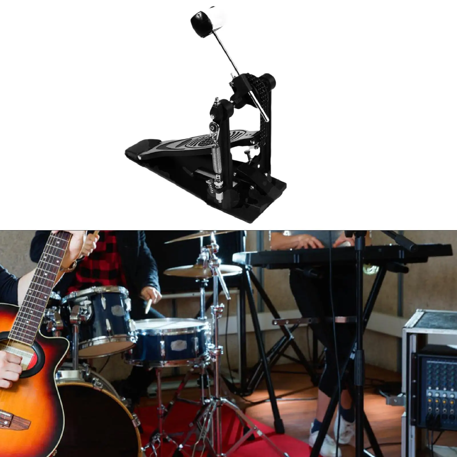 

Single Foot Pedal Professional Widened Anti Slip Pedal Drum Practice Pedal Percussion Parts Double Chain Drive Foot Replacement