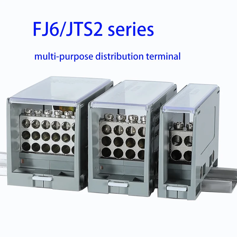 FJ6/JTS2 splitter wiring terminal block guide rail type air opening one-in multi-out junction box high power electricity flow