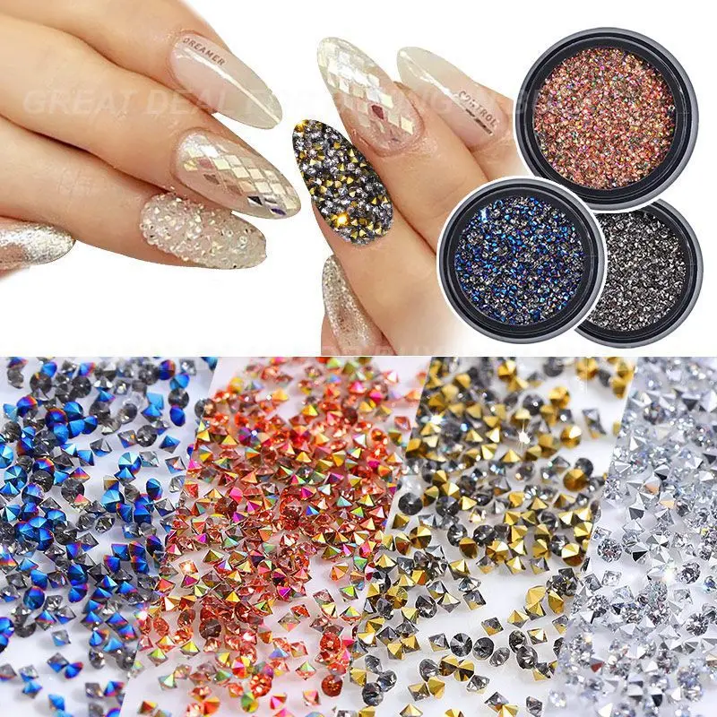 ลูกปัดคาเวียร์ทันสมัยการออกแบบที่ไม่ซ้ำกันสีทองเงินใช้งานง่ายอุปกรณ์ทำเล็บมือทำเล็บมีเสน่ห์เล็บแฟชั่น DIY