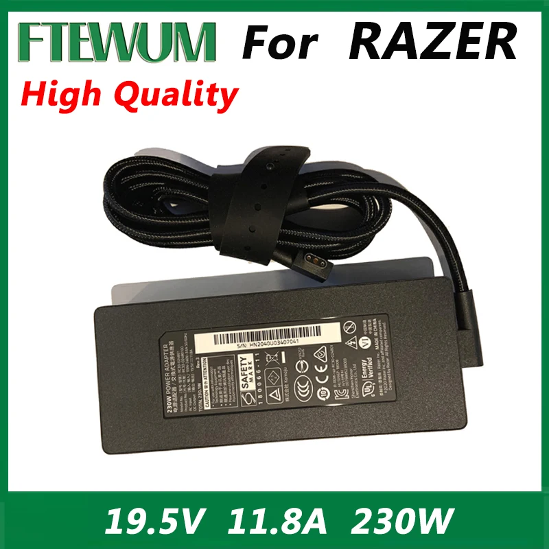 

19.5v 11.8A 230W For Razer Notebook Supply Charger Laptop Adapter Power Blade 15 17 RZ09-03006E92 RC30-024801 RZ09-02386W92