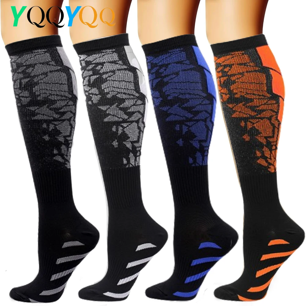 1Pair Compression Socks for Women & Men Circulation 15-20 mmHg is Best Support for Athletic Running Cycling