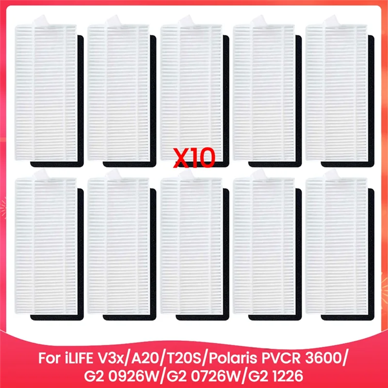 ABBK-10PCS Per ILIFE V3x/A20/T20S/Polaris PVCR 3600/G2 0926W/G2 0726W/G2 1226 Kit di accessori Filtro Hepa per vuoto