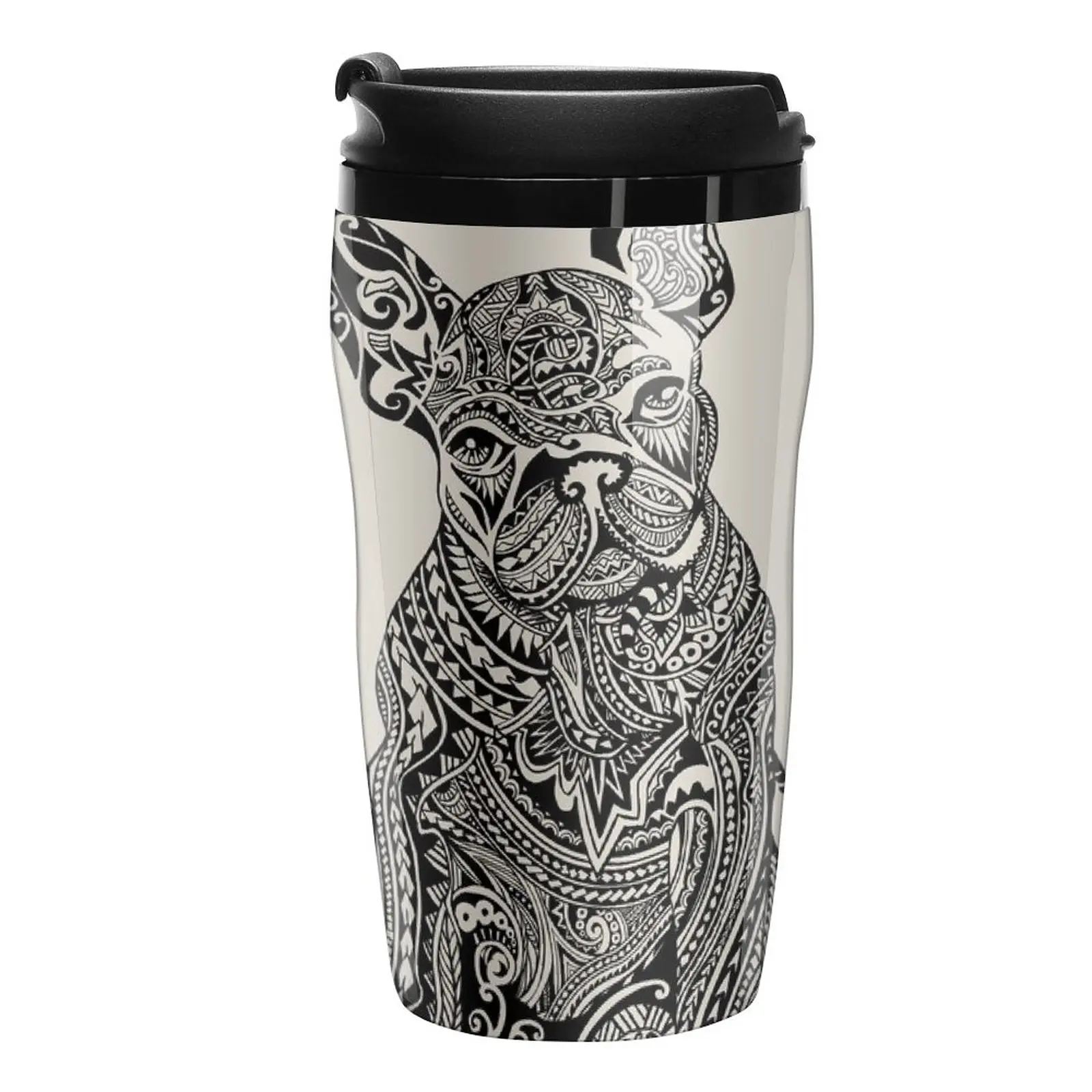 

New Polynesian French Bulldog Travel Coffee Mug Cup Coffe Thermo For Coffee Coffee Mugs