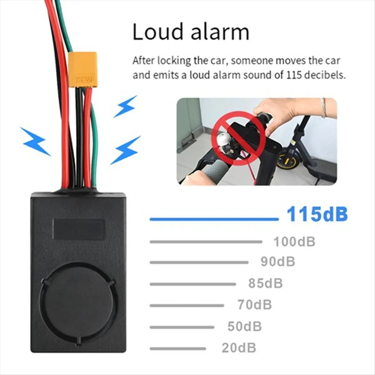 

(A26M) Противоугонная сигнализация с пультом дистанционного управления для Ninebot Max G30 G30D, 36-55В, 115дБ, звуковой сигнал