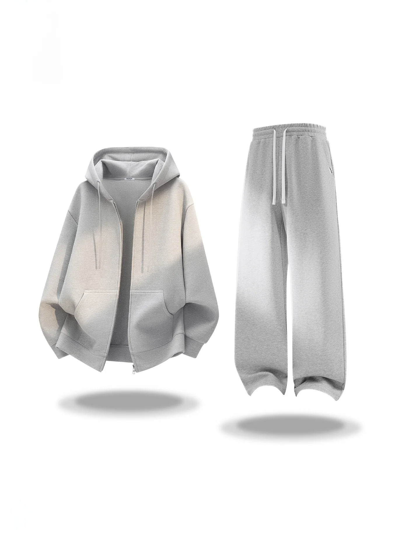 

Комплект из толстовки с капюшоном и брюк для мужчин: утепленный флисом спортивный костюм для осени и зимы, новинка, повседневный комфортный комплект