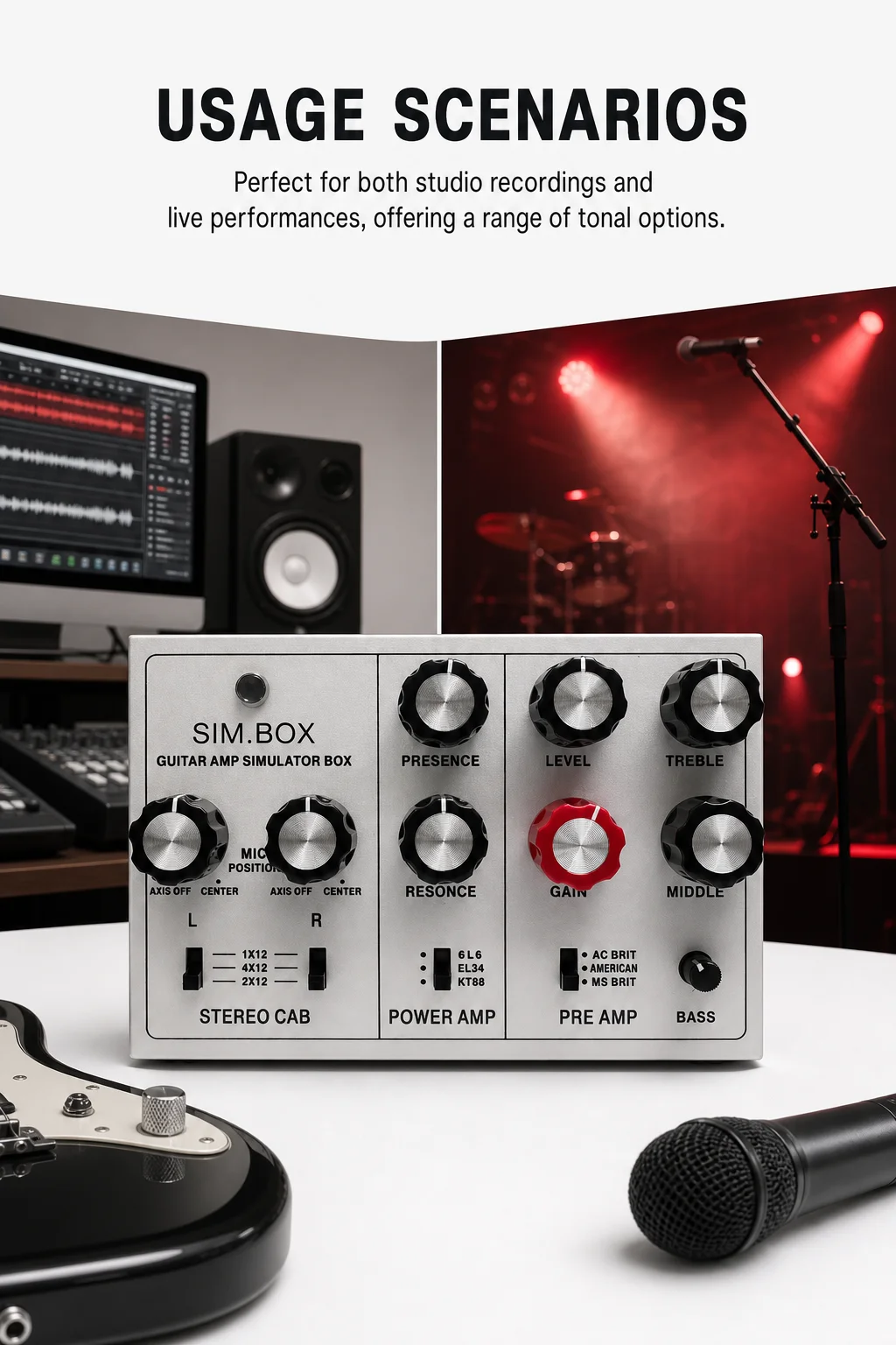 Sim Box for Electric Guitar Amp Cabinet Simulator